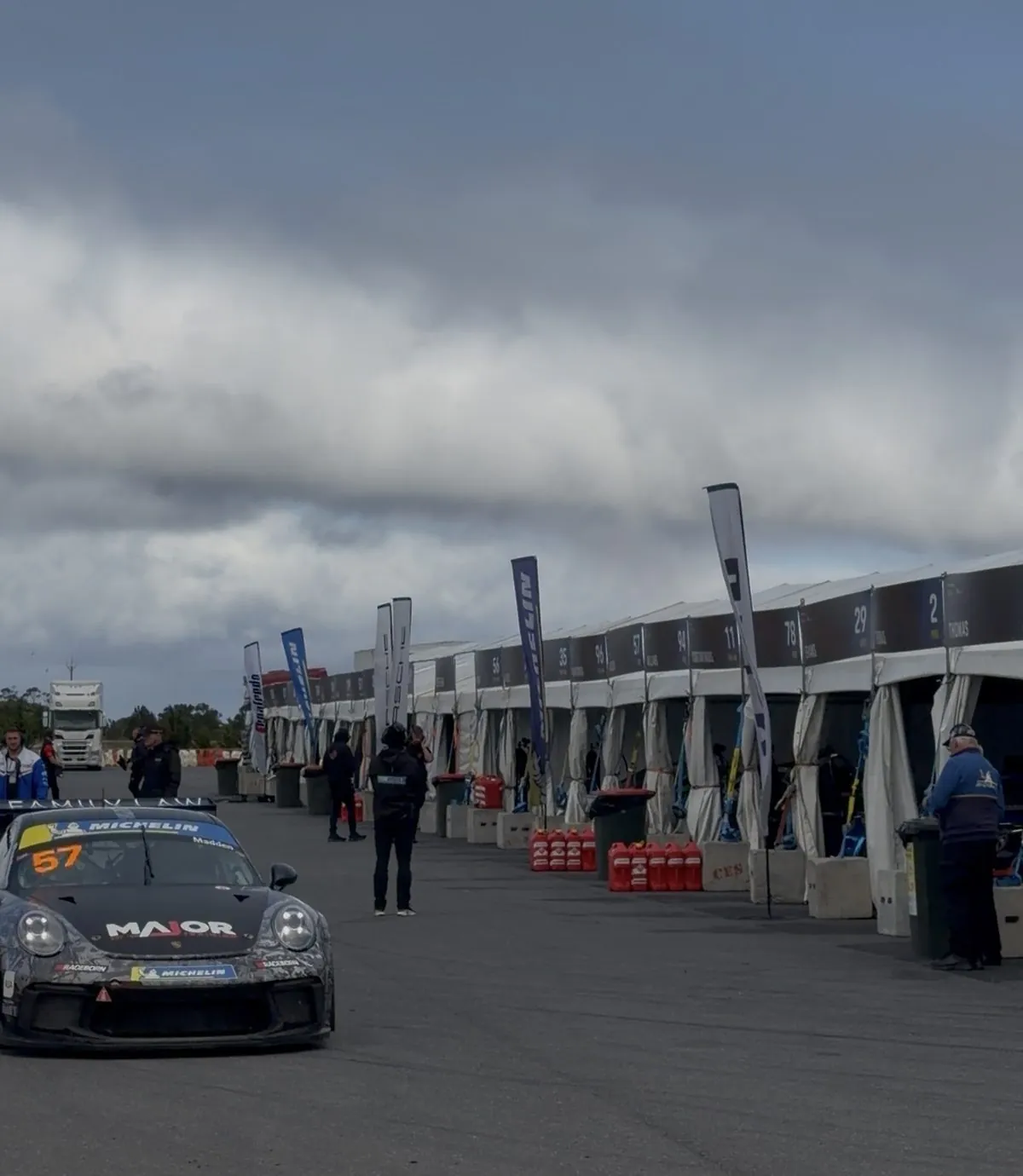 Shannon's Speed Series pit lane