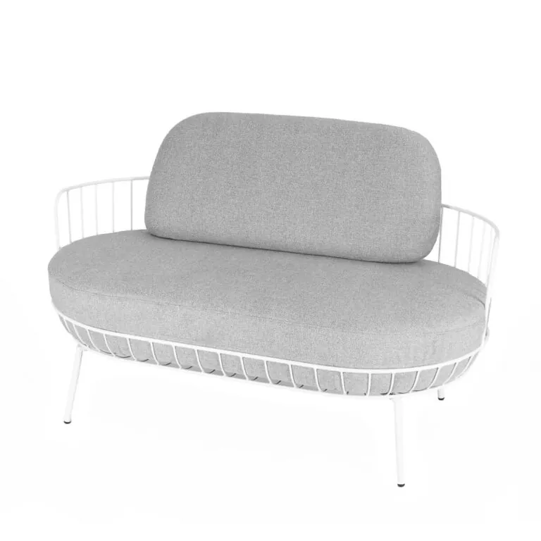 Ricardo 2 Seater — White with Grey Cushion
